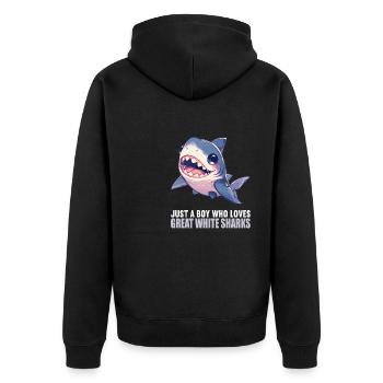 Grands requins blancs Grand requin blanc - Veste à capuche bio Premium Unisexe - noir - Dos - Nico (187cm)