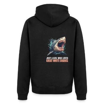 Grands requins blancs Grand requin blanc - Veste à capuche bio Premium Unisexe - noir - Dos - Nico (187cm)