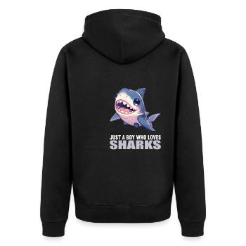 Requins Requin - Veste à capuche bio Premium Unisexe - noir - Dos - Nico (187cm)