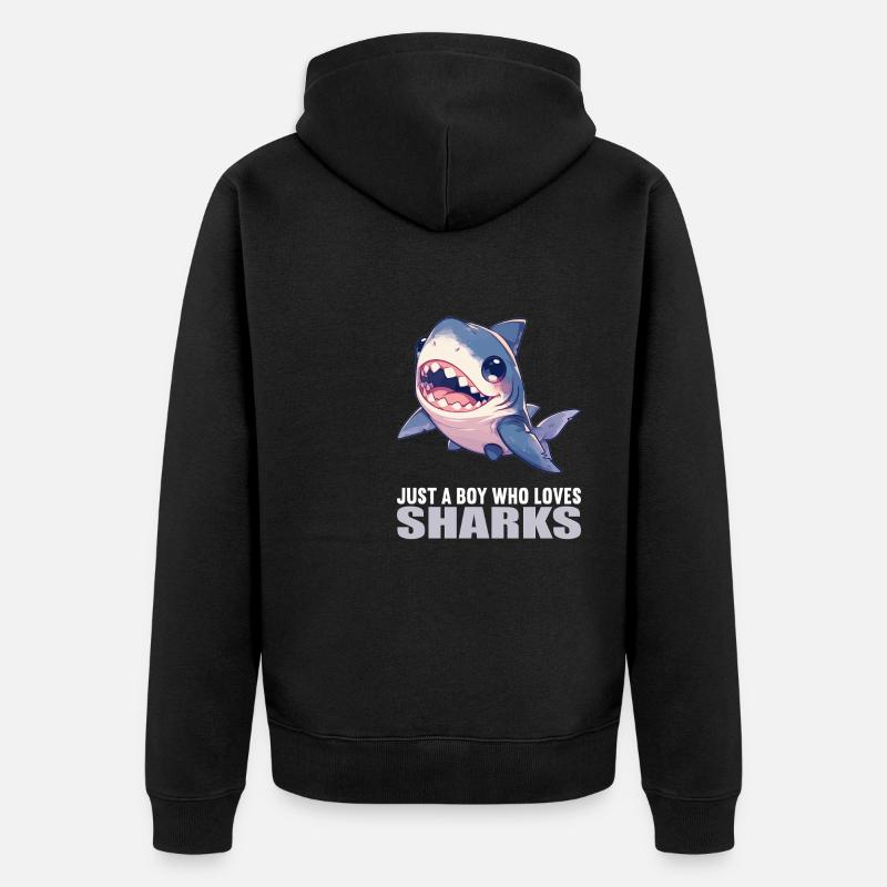 Requins Requin - Veste à capuche bio Premium Unisexe - noir