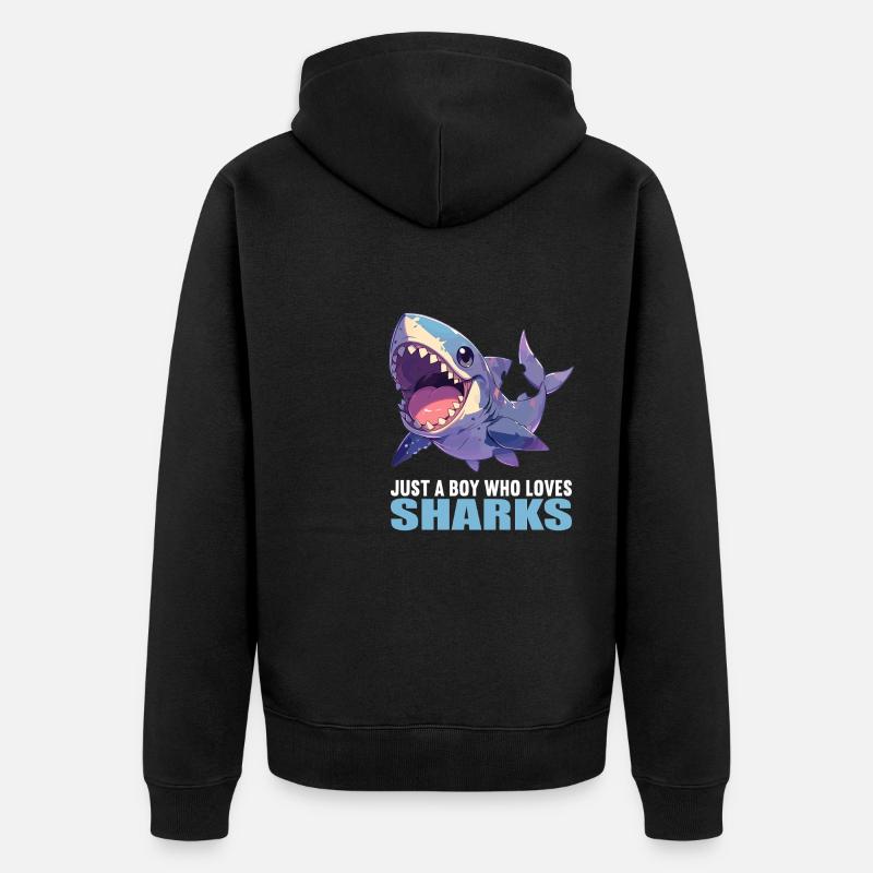 Requins Requin - Veste à capuche bio Premium Unisexe - noir