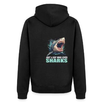 Requins Requin - Veste à capuche bio Premium Unisexe - noir - Dos - Nico (187cm)