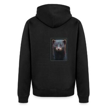 Nerze Nerz - Unisex Premium Bio Zip Hoodie - Schwarz - Hinten - Nico (187cm)