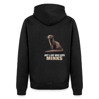 Nerze Nerz - Unisex Premium Bio Zip Hoodie - Schwarz - Hinten - Nico (187cm)
