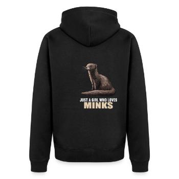 Nerze Nerz - Unisex Premium Bio Zip Hoodie - Schwarz - Hinten - Nico (187cm)