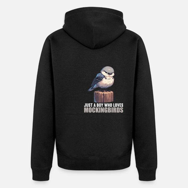 Oiseaux moqueurs Oiseaux moqueurs - Veste à capuche bio Premium Unisexe - noir