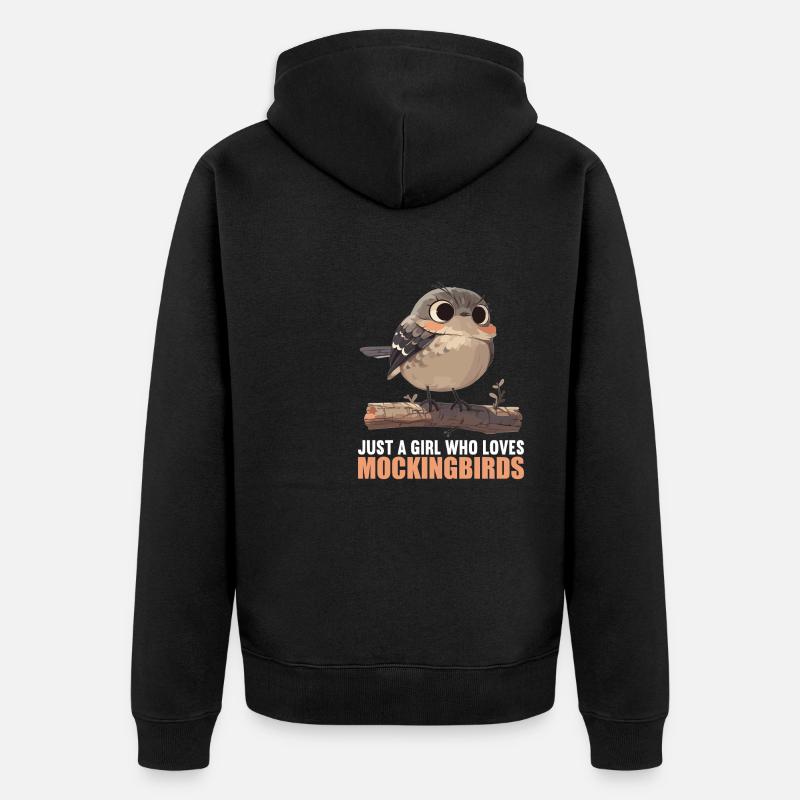 Oiseaux moqueurs Oiseaux moqueurs - Veste à capuche bio Premium Unisexe - noir