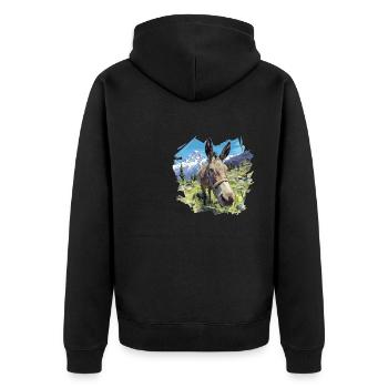 Âne Esel - Veste à capuche bio Premium Unisexe - noir - Dos - Nico (187cm)