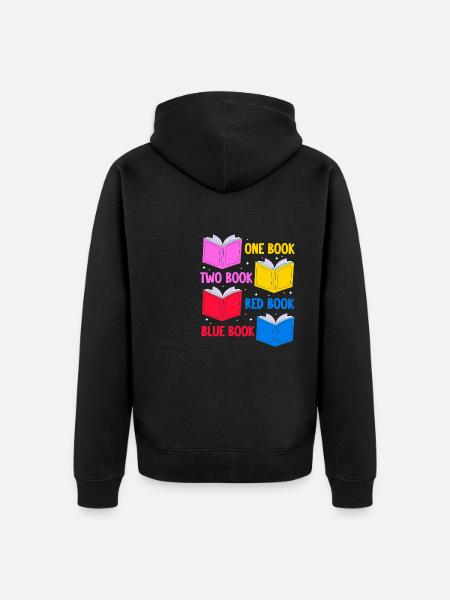 one book two book red book blue book Design for a - Unisex Premium Bio Zip Hoodie - Schwarz