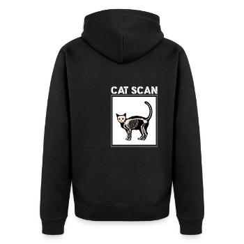 cat scan Design for a lover of cats - Unisex Premium Bio Zip Hoodie - Schwarz - Hinten - Nico (187cm)