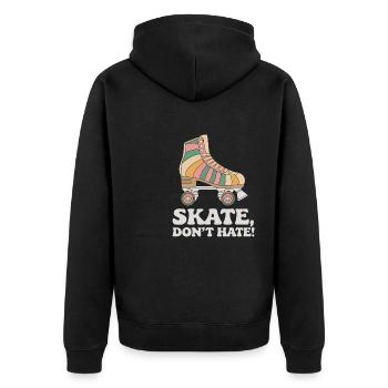 Colorful Retro Roller Skate Design - Unisex Premium Bio Zip Hoodie - Schwarz - Hinten - Nico (187cm)