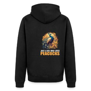 Paons Paon - Veste à capuche bio Premium Unisexe - noir - Dos - Nico (187cm)