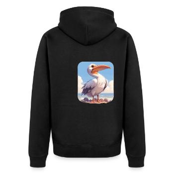 Pelikane Pelikan - Unisex Premium Bio Zip Hoodie - Schwarz - Hinten - Nico (187cm)