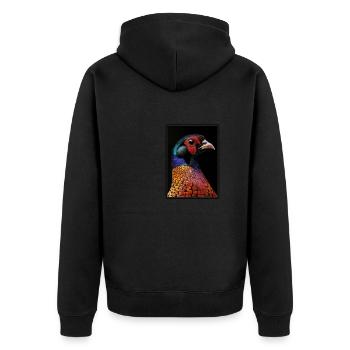 Fasane Fasan - Unisex Premium Bio Zip Hoodie - Schwarz - Hinten - Nico (187cm)