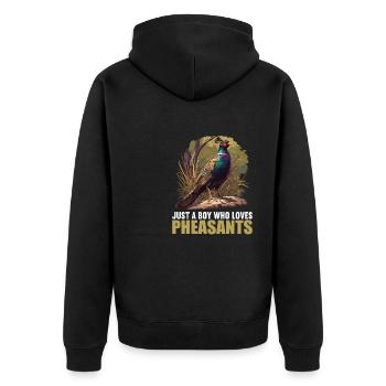 Pheasants Pheasant - Unisex Premium Organic Zip Hoodie - black - Back - Nico (187cm)