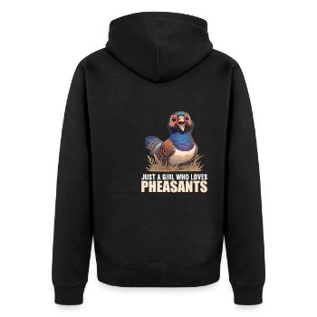 Pheasants Pheasant - Unisex Premium Organic Zip Hoodie - black - Back - Nico (187cm)