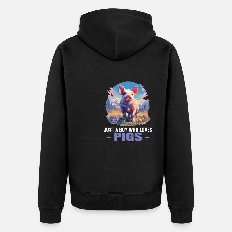 Cochon Cochon - Veste à capuche bio Premium Unisexe - noir