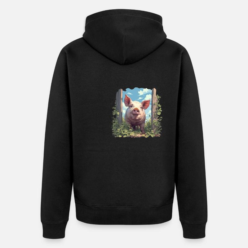 Cochon Cochon - Veste à capuche bio Premium Unisexe - noir