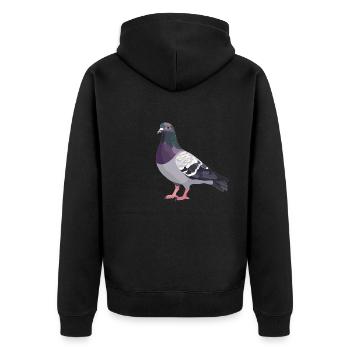 Tauben Taube - Unisex Premium Bio Zip Hoodie - Schwarz - Hinten - Nico (187cm)
