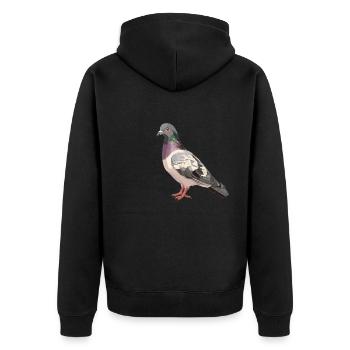 Tauben Taube - Unisex Premium Bio Zip Hoodie - Schwarz - Hinten - Nico (187cm)