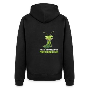 Praying mantises Praying mantis - Unisex Premium Organic Zip Hoodie - black - Back - Nico (187cm)