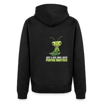 Praying mantises Praying mantis - Unisex Premium Organic Zip Hoodie - black - Back - Nico (187cm)