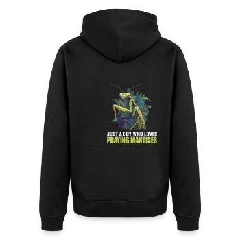 Gottesanbeterinnenen Gottesanbeterin - Unisex Premium Bio Zip Hoodie - Schwarz - Hinten - Nico (187cm)