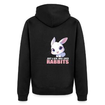 Bunny Bunny - Unisex Premium Organic Zip Hoodie - black - Back - Nico (187cm)