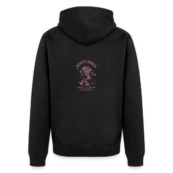 Dusty Boots Dancing Skeleton Cowboy Hat Western - Unisex Premium Organic Zip Hoodie - black - Back - Nico (187cm)