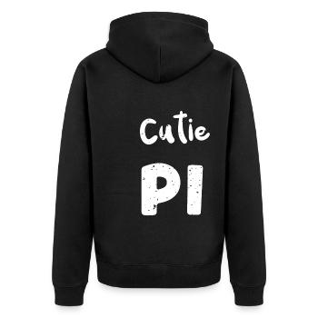 Cutie Pi - Math - Unisex Premium Organic Zip Hoodie - black - Back - Nico (187cm)