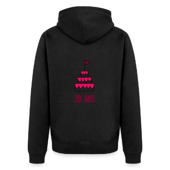 20. 20 ANS. 20e ANNIVERSAIRE. ANNIVERSAIRE 20 ANS. - Veste à capuche bio Premium Unisexe - noir - Dos - Nico (187cm)