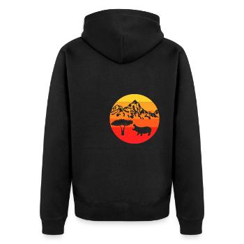 Africa Safari Zoo Animal Gift Retro Hippo - Veste à capuche bio Premium Unisexe - noir - Dos - Nico (187cm)