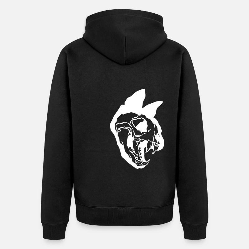 Cat Skull Halloween - Veste à capuche bio Premium Unisexe - noir