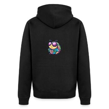 Schnecke Cool Sommer - Unisex Premium Bio Zip Hoodie - Schwarz - Hinten - Nico (187cm)