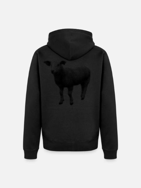 Lamb - Unisex Premium Organic Zip Hoodie - black