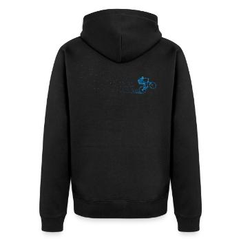 Mountain biker mountain bike - Unisex Premium Organic Zip Hoodie - black - Back - Nico (187cm)