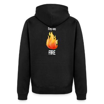 I'm burning - I'm on fire - Unisex Premium Organic Zip Hoodie - black - Back - Nico (187cm)