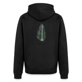 colored feather - Unisex Premium Organic Zip Hoodie - black - Back - Nico (187cm)