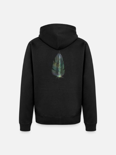farbige Feder - Unisex Premium Bio Zip Hoodie - Schwarz