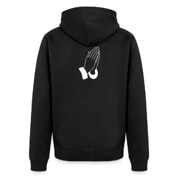 Mains - prière - Veste à capuche bio Premium Unisexe - noir - Dos - Nico (187cm)