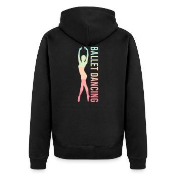 Balletttänzer - Unisex Premium Bio Zip Hoodie - Schwarz - Hinten - Nico (187cm)