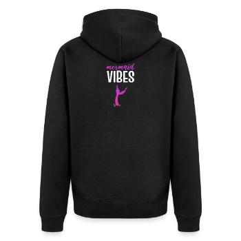 La sirène Vibes. Maîtresse de sirène. Poison - Veste à capuche bio Premium Unisexe - noir - Dos - Nico (187cm)