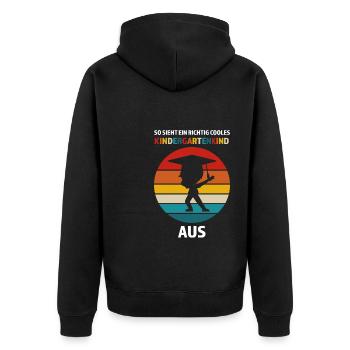 Kindergarten Anfang Kindergartenkind Geschenk - Unisex Premium Bio Zip Hoodie - Schwarz - Hinten - Nico (187cm)