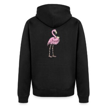 Sandwich flamant rose - Veste à capuche bio Premium Unisexe - noir - Dos - Nico (187cm)