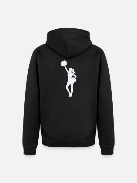 Cheerleading Silhouette mit Pompons - Unisex Premium Bio Zip Hoodie - Schwarz