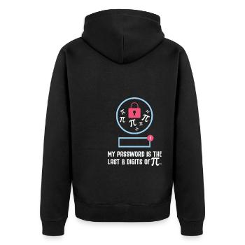 Math Teacher My Password is the Last 8 Digits of - Unisex Premium Bio Zip Hoodie - Schwarz - Hinten - Nico (187cm)