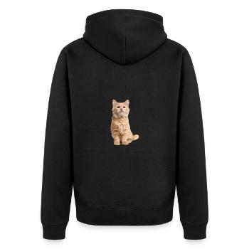 Chat roux - Veste à capuche bio Premium Unisexe - noir - Dos - Nico (187cm)
