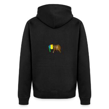 Bauklotz Elefant - Unisex Premium Bio Zip Hoodie - Schwarz - Hinten - Nico (187cm)