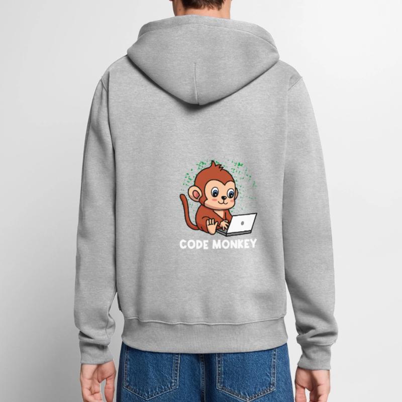 Code Monkey Programming Coder Computer Geek Develo Unisex Premium Bio Zip Hoodie