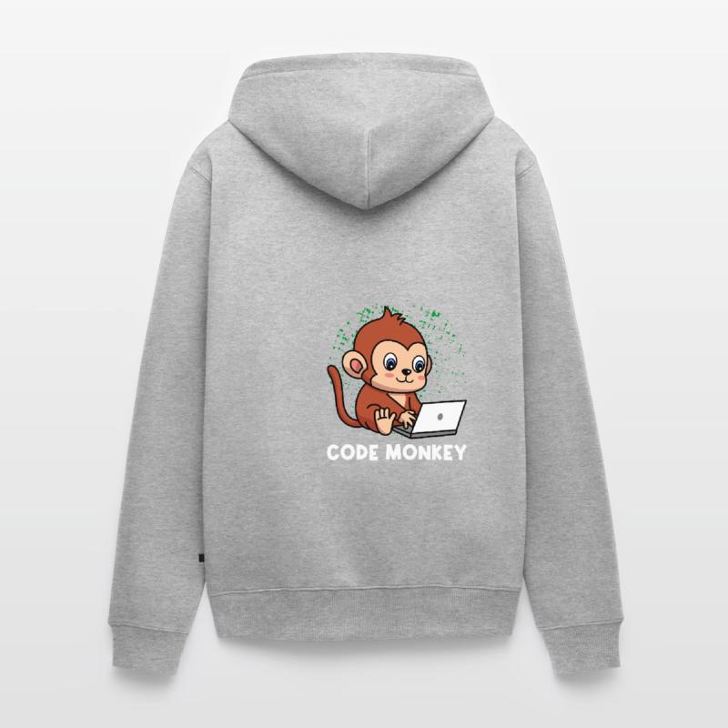 Code Monkey Programming Coder Computer Geek Develo Unisex Premium Bio Zip Hoodie